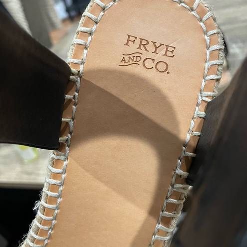 Frye  & Co Amber Espadrille Wedge Sandals Wedge Ankle Strap Black Shoe