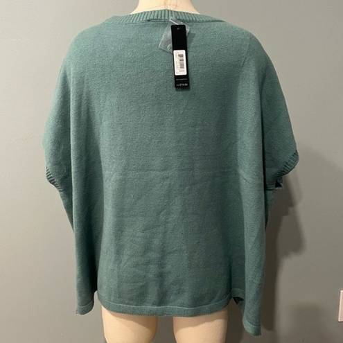 Cyrus NWT  Aqua Fresh Green Sweater Knit Poncho Size Small