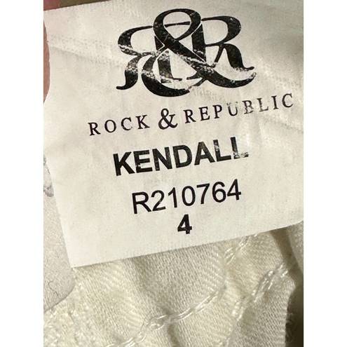 Rock & Republic  Kendall White Cotton Blend Denim Capri Jeans Women's Size 4