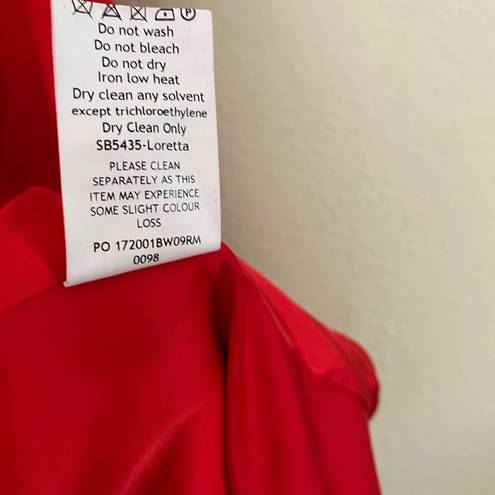 House Of CB  Loretta Red Corset Bustier Satin Draped Off Shoulder Dress NWOT XL