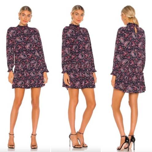 Rebecca Taylor La Vie  Madeleine Drop Waist Paisley Dress Size Small