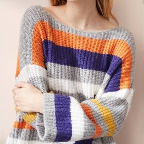 Lou & grey  Stripe Color Line Alpaca Blend Sweater Size Medium