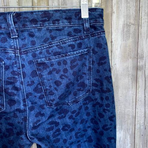 Talbots Blue Leopard Slim Ankle Jeans