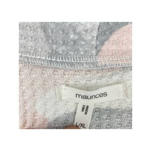 Maurice's  Camo Cardigan Womens L/XL Waffle Knit Smocked Back Stretch Pockets