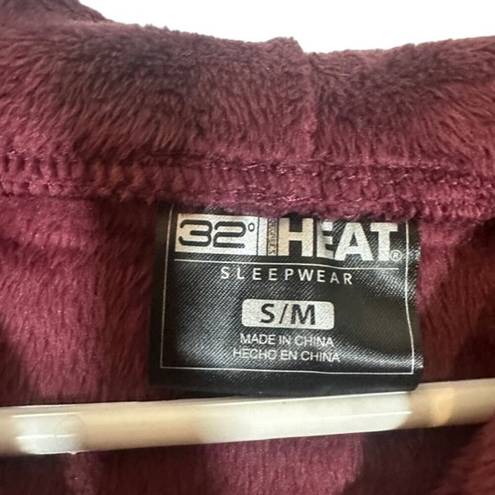 32 Degrees Heat 32 Degree Heat Wine Hooded Heavy Lounge Cozy Sleepwear Snuggy Robe Women Sz S/M