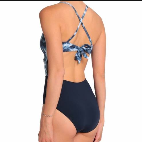 Alexis Tarte  Cutout Paneled Tie-Dyed One Piece Swimsuit