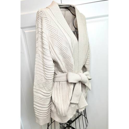 Pink Lily It Was All A Dream Chunky Beige Belted Cardigan NWOT