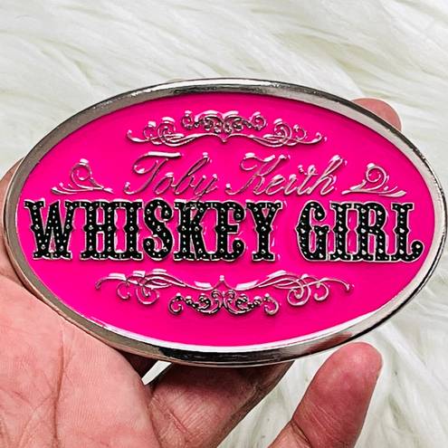 RARE Toby Keith Country Women Pink Whiskey Girl Belt Buckle Cowgirl Rodeo Silver