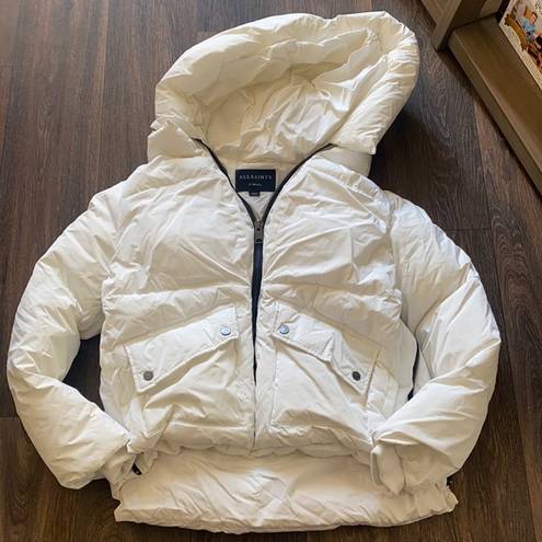 All Saints White Puffer Coat