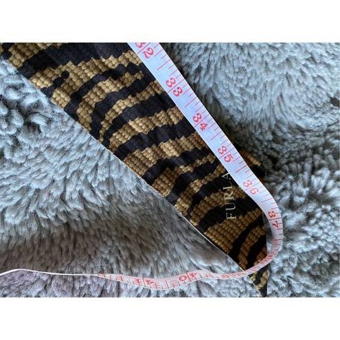 Furla  Women's Black & Brown Modern Zebra Print Scarf One Size