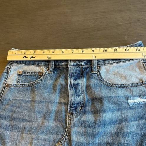 American Eagle  Button‎ Distressed Jean Skirt Women's Size 4