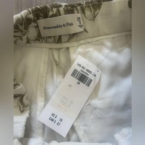 Abercrombie & Fitch NWT  High Waisted Linen Blend Tropical Shorts