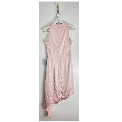 Elliatt  Alaia Asymmetric Satin Cocktail Dress in Blush Size Medium