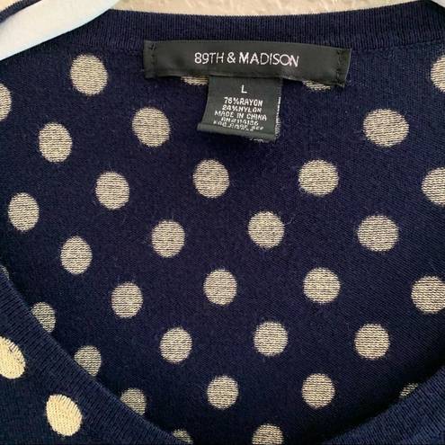 89th and Madison  Polka Dotted  Button Down Cardigan Sweater - Large