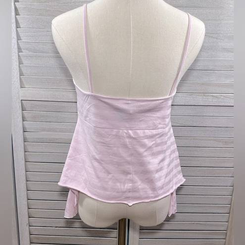 DKNY  (City) Cami Top Shark Bite Hem Pink Stripes-Large