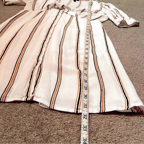 Jessica Simpson Women’s Striped V-Neck Puff Sleeve Mini Dress