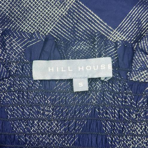 Hill House  Home Ellie Nap Dress Navy Metallic Check Size Small Discontinued