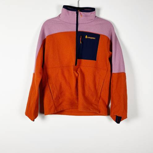 Cotopaxi  Women's Dorado Half-Zip Pullover Colorblock Pink Orange Fleece Jacket