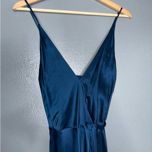 Yumi Kim Rush Hour 100% Silk Maxi Wrap Dress/Gown NWT in Ink Blue Size Small