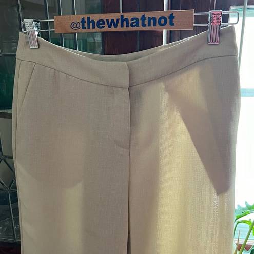 Krass&co Vintage NY& Trousers 6 PETITE Beige Loose Leg Mid Rise Seersucker Women 90s