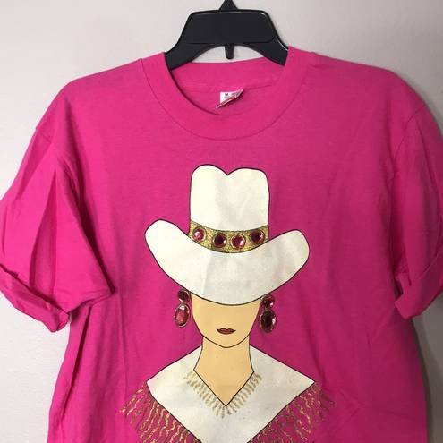 Fruit of the Loom The Girl From Ipanema Tee: RARE 1980s Vintage Unisex Western Cowgirl Jeweled top