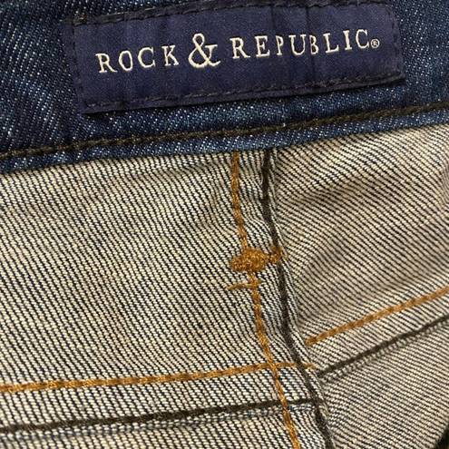 Rock & Republic Boot Cut Ripped Embellished Jeans Stud Pocket 4