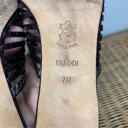 Brighton  Freddi Leather Strappy Heeled Mule Size