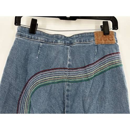 Lee  Rainbow High Rise Super Flare Jean Women's Size 28 Mid Rise 90s Pride Hippie