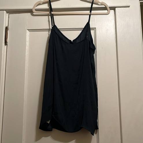 Gap  | Basic Black Tank Top Adjustable Spaghetti Straps Size Large Front Buttons