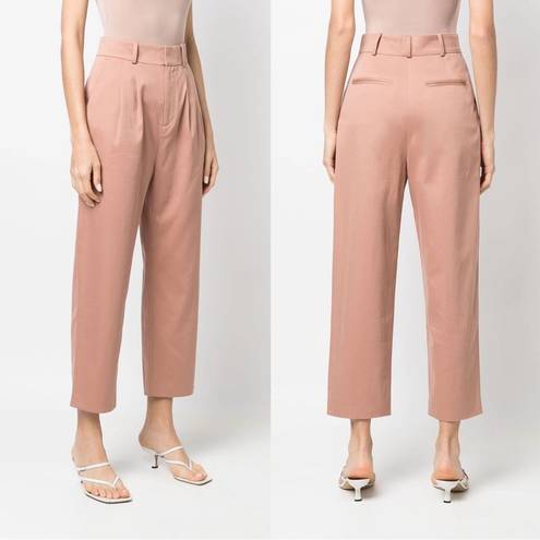 Ba&sh  • Maiwen Pleated Trousers pants high waist Blush pink tapered carrot leg