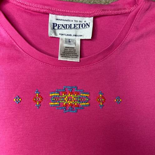 Pendleton  Hot Pink 100% Cotton Tee Size Large