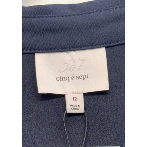 Cinq à Sept  Mckenna Dress Navy Blue Size 12 Long Sleeve NEW