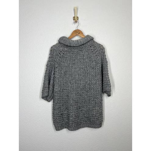 Tracy Reese Plenty By  Cowl Neck Chunky Knit Sweater XS Oversized Gray Layering