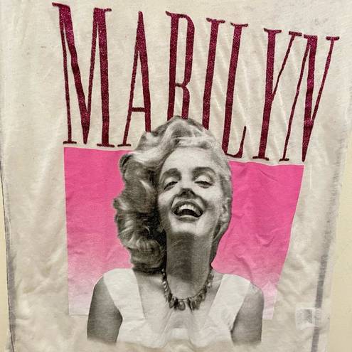 Marilyn Monroe  Sheer Tee Shirt V Neck Glitter Graphic