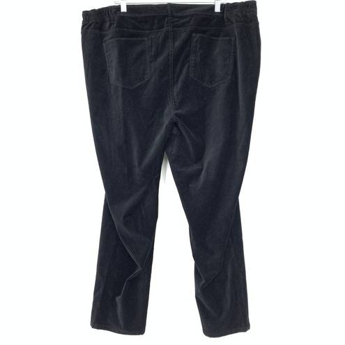 J.Jill  Jeans Women's Size 24W Straight Leg Velour Black Elastic Back NWT