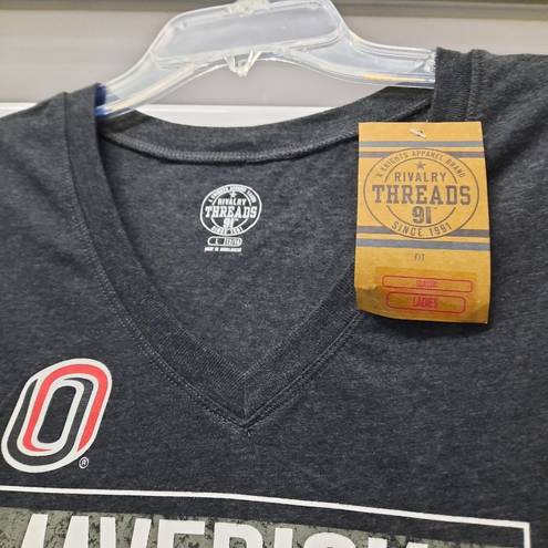 Rivalry Threads UNO University of Nebraska Omaha Mavericks T-shirt Ladies Large Gray