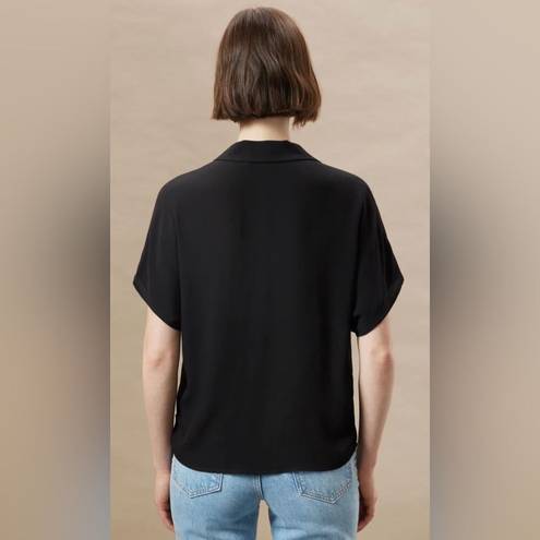 Frank And Oak  The Camp Collar Blouse in Black