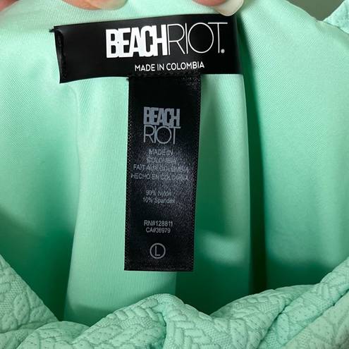 Beach Riot Mint Cable Knit Twist Cut Out Neck Tyler One Piece Creme De Knit L