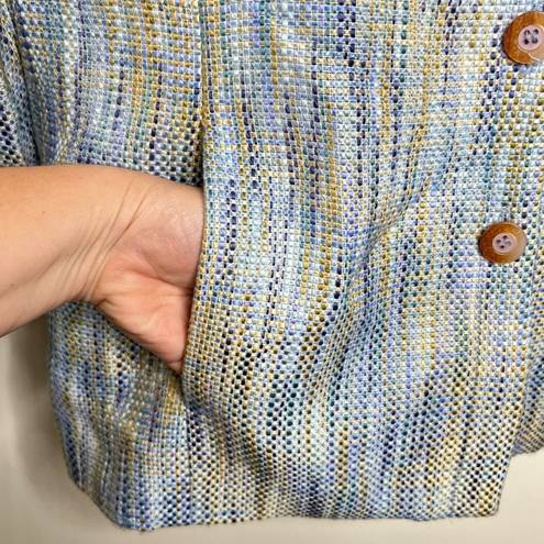 Chadwick's Chadwick’s Tweed Blazer Jacket Women’s Size 16 Blue Tan Lined business career