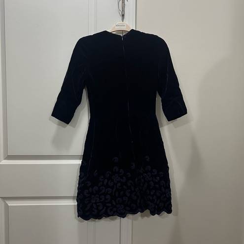 Oscar de la Renta Vintage  Blue Velvet Dress Size 10 US