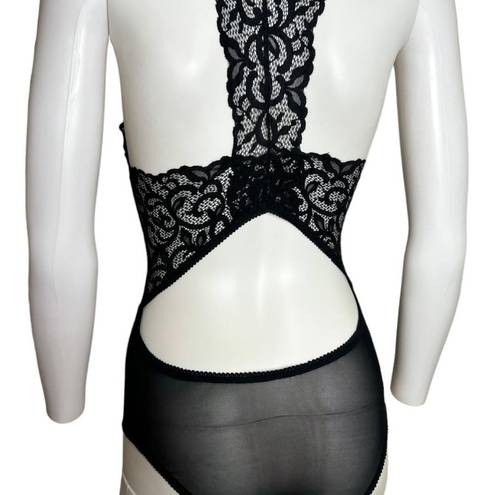 Marilyn Monroe Womens MEDIUM black lace-Detail Open Back bodysuit MARYLIN MAROE​