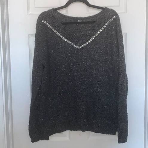 a.n.a  Gray Metallic Sparkled Sweater