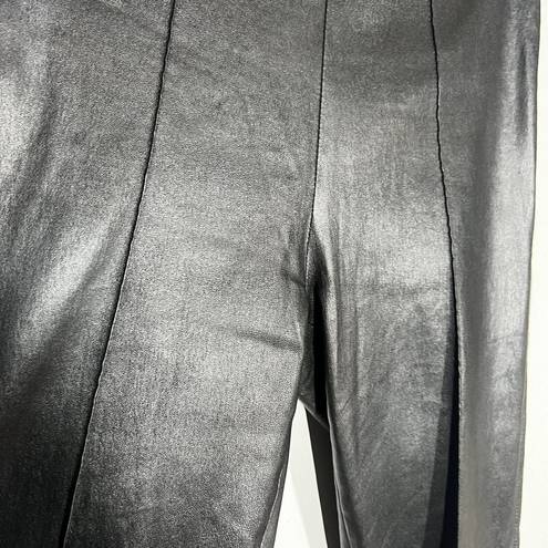 The Row  Sz 6 Leather Beca Seamed Kick Flare Pants - Black