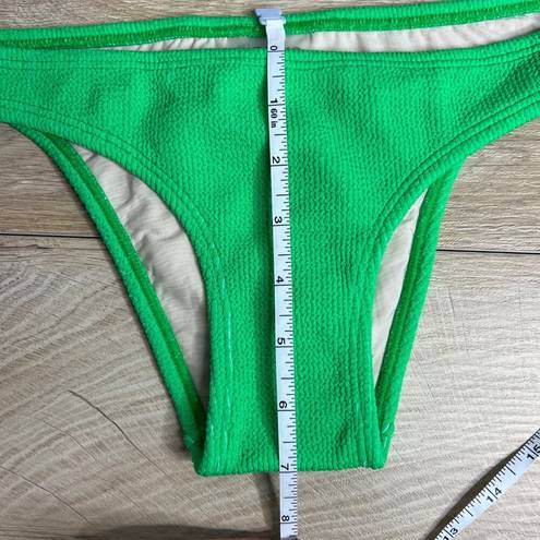 PilyQ NWT  Sea Green Reef Teeny Low Rise Ribbed Bikini Swim Bottoms Small