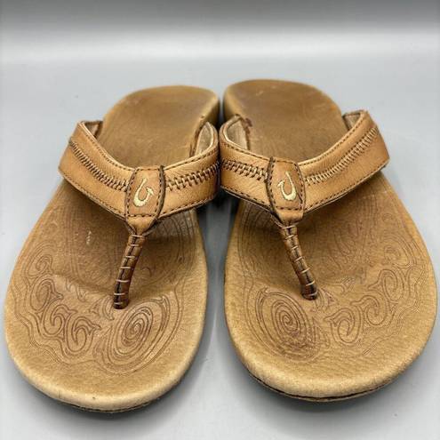 Olukai  Haiku Brown Leather Women’s Sandals Flip Flops Thongs Size 40 / US 9