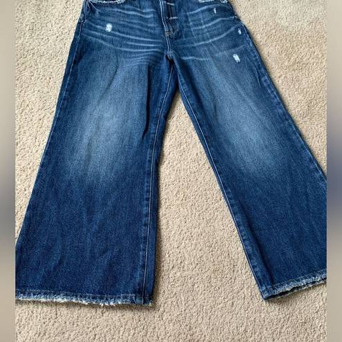 Lee VTG  Distressed Dark Wash Hippie Flare Mom Jeans Size 30/8