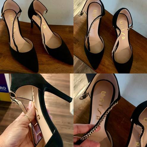 Unisa Prom  Black necklace High Heels Ankle Strap Womens Size 7 Shoes