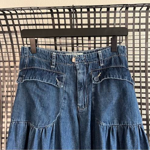 Free People Lotus High Waist Tie Hem Barrel Leg Jeans