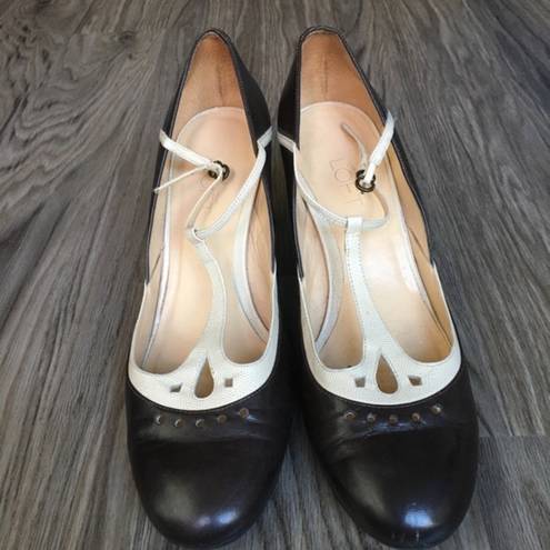 Loft  Ann Taylor T‎ Trap Mary Jane Leather 3" Heels Pumps Womens Size 9M