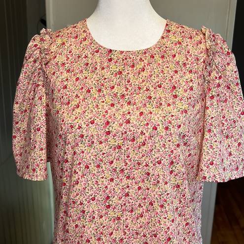 Tuckernuck  Hyacinth House Molli Pink Red Floral Top New Size XS